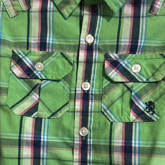 English Laundry Green and Blue Plaid Button Down Shirt - Picture 4 of 4
